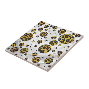 Leopard Braun und Gelb Punkte Fliese