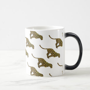 Leopard Braun und Gelbe Silhouette Verwandlungstasse