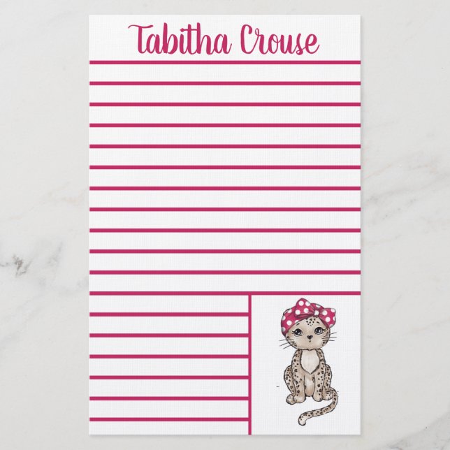 Leopard Briefpapier (Vorderseite)