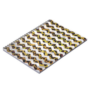 Leopard Brown and Yellow Cevron Print Notizblock