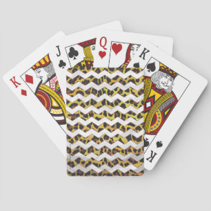 Leopard Brown and Yellow Cevron Print Spielkarten