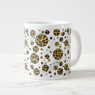 Leopard Brown and Yellow Polka Dot Jumbo-Tasse