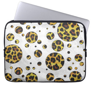 Leopard Brown and Yellow Polka Dot Laptopschutzhülle