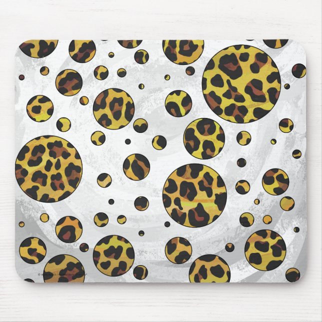 Leopard Brown and Yellow Polka Dot Mousepad (Vorne)