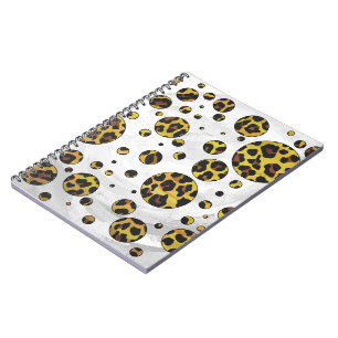 Leopard Brown and Yellow Polka Dot Notizblock