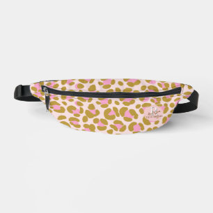 Leopard Brown Pink Beige Personalisiert Bauchtasche