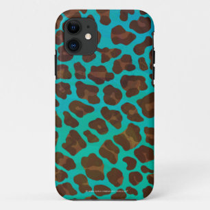 Leopard Brown und Aquamarin Print Case-Mate iPhone Hülle