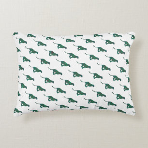 Leopard Brown und Aquamarin Print Zierkissen