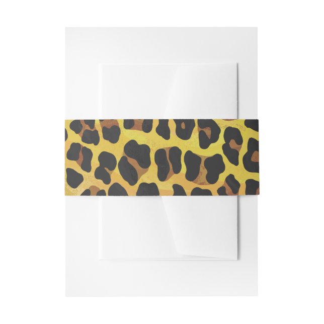 Leopard Brown und Gelb Print Einladungsbanderole (Vorderseite Beispiel)