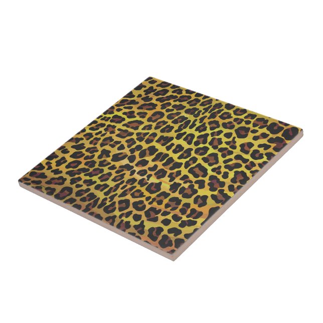 Leopard Brown und Gelb Print Fliese (Seite)