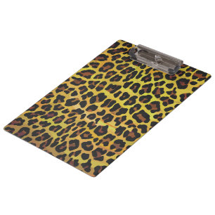 Leopard Brown und Gelb Print Klemmbrett