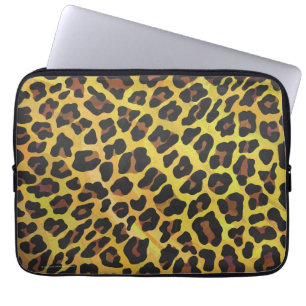 Leopard Brown und Gelb Print Laptopschutzhülle