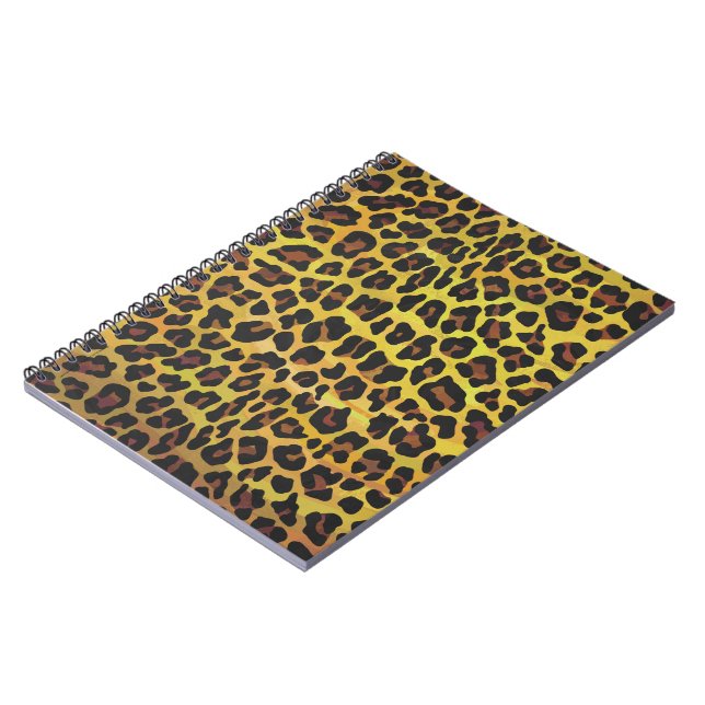 Leopard Brown und Gelb Print Notizblock (Linke Seite)
