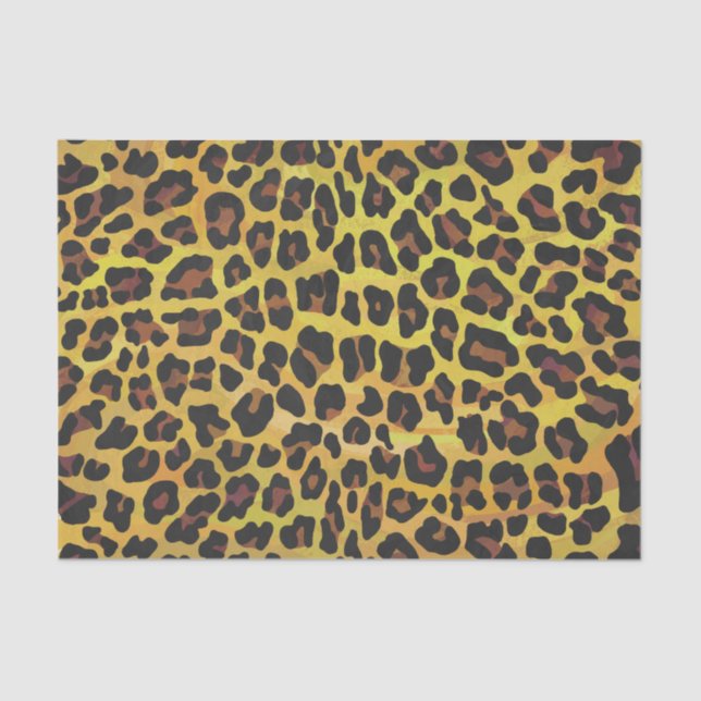 Leopard Brown und Gelb Print Seidenpapier (Vorderseite)