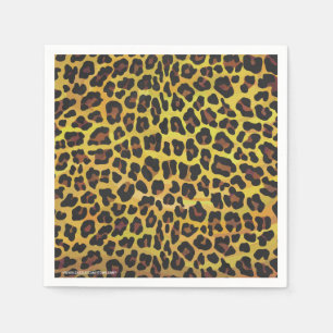 Leopard Brown und Gelb Print Serviette