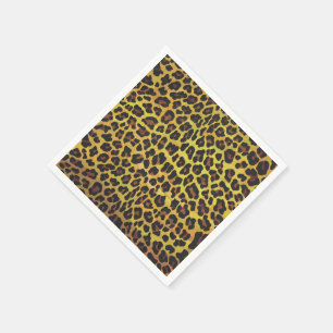Leopard Brown und Gelb Print Serviette