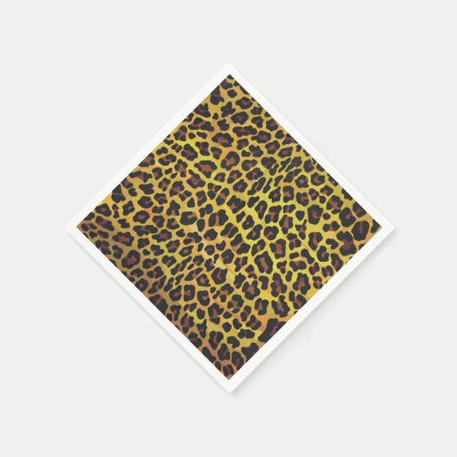 Leopard Brown und Gelb Print Serviette (Ecke)