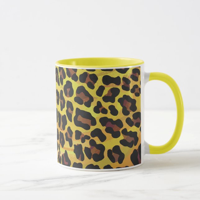 Leopard Brown und Gelb Print Tasse (Rechts)