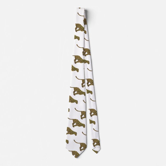Leopard Brown und Gelbe Silhouette Krawatte (Vorderseite)