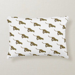 Leopard Brown und Gelbe Silhouette Zierkissen