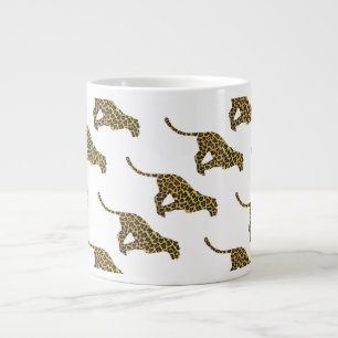 Leopard Brown und Gelbe Siloette Jumbo-Tasse