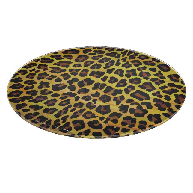 Leopard Brown und gelber Druck-rundes Schneidebrett (Ecke)