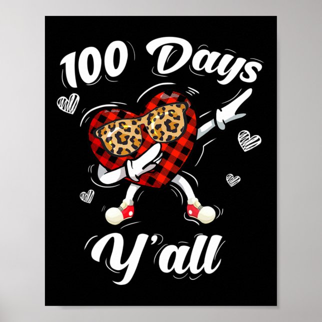 Leopard Buffalo Kariert 100 Tage pro Schulabend Poster (Vorne)