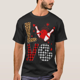 Leopard Buffalo Kariert Bowling Player Funny Valen T-Shirt