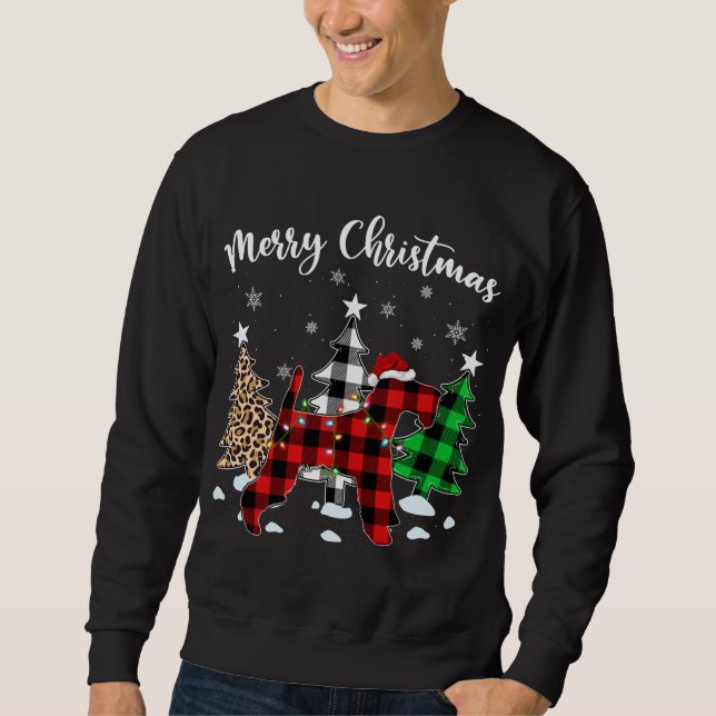 Leopard Buffalo Kariert Wire Fox Terrier Dog Chris Sweatshirt (Vorderseite)