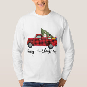Leopard Büffel Karo Weihnachtsbaum Vintage Wagen T-Shirt