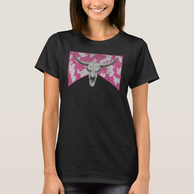 Leopard Bull Skull Western Ein kleines Land ein bi T-Shirt (Vorderseite)