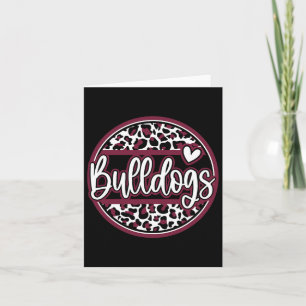 Leopard Bulldogs School Spirit Name Fan Team Back Karte