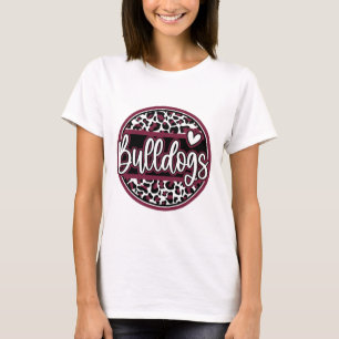 Leopard Bulldogs Schulgeist Name Fan Team Rücken  T-Shirt