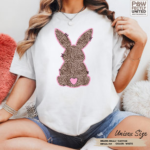 Leopard Bunny Anpassbare Farben Doodle Cute Pink Tri-Blend Shirt