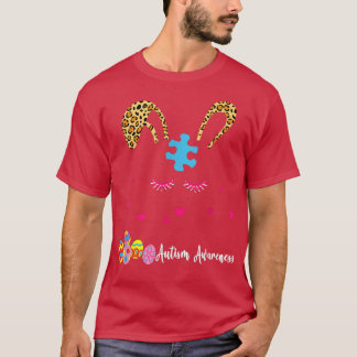 Leopard Bunny Autism Awareness  T-Shirt