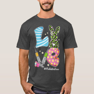 Leopard Bunny LIEBE Pädiatrische Krankenschwester  T-Shirt