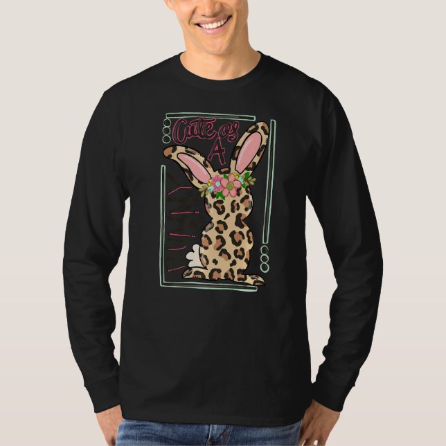 Leopard Bunny mit Blume Niedlich einer sonnigen Fr T-Shirt (Vorderseite)