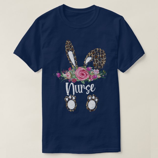 Leopard Bunny Nurse Ostereier Ostern Ostern  T-Shirt (Design vorne)
