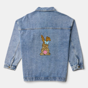 Leopard Bunny Rabbit Happy Ostertag T-Shirts für W Jeansjacke