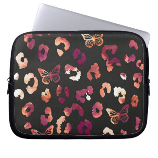 Leopard Butterfly Black Laptopschutzhülle