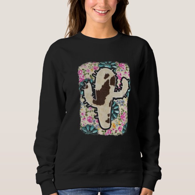 Leopard Cactus Western Cowgirl Tie Dye  2 Sweatshirt (Vorderseite)