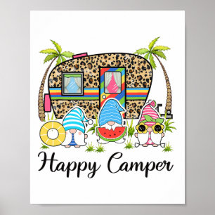 Leopard Camping Rv Gnom Camper Glücklicher Sommer  Poster