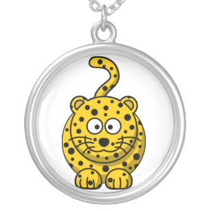 Leopard Cartoon Necklace Versilberte Kette