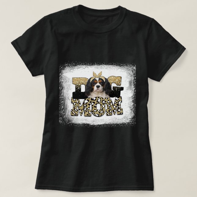 Leopard Cavalier King Charles Spaniel Mama Mütter T-Shirt (Design vorne)