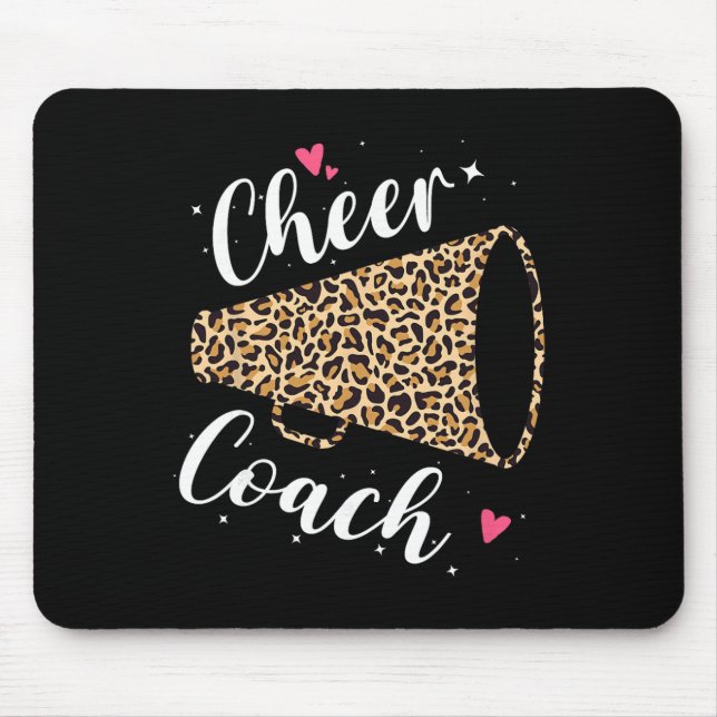 Leopard Cheer Coach Cheerleading Cheerleader Würdi Mousepad (Vorne)