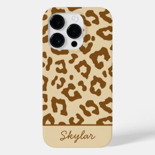 Leopard Cheetah Animal Print Custom Curry Name Case-Mate iPhone 14 Pro Hülle
