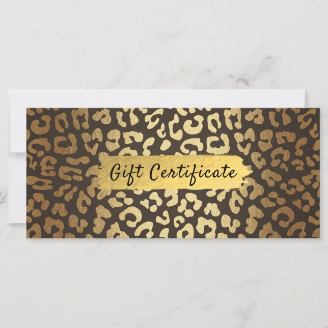 Leopard Cheetah Animal Skin Print Geschenkgutschei (Vorderseite)