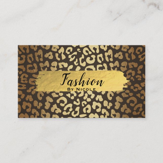 Leopard Cheetah Animal Skin Print Glam Modern Visitenkarte (Vorderseite)