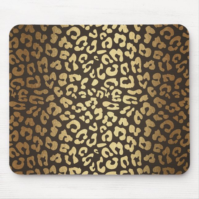 Leopard Cheetah Animal Skin Print Modern Glam Gold Mousepad (Vorne)