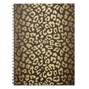 Leopard Cheetah Animal Skin Print Modern Glam Gold Notizblock